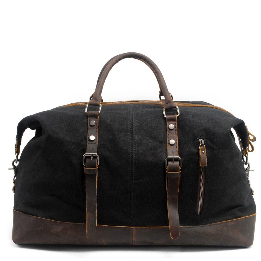 waxed canvas weekender duffle bag for travel
