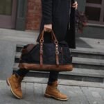 waxed canvas weekender duffle bag for travel