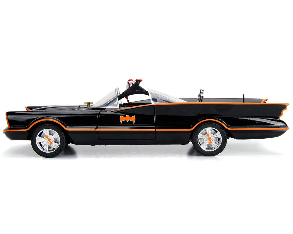 Side profile of the Jada Classic TV Series Batmobile 1:18 scale diecast model car